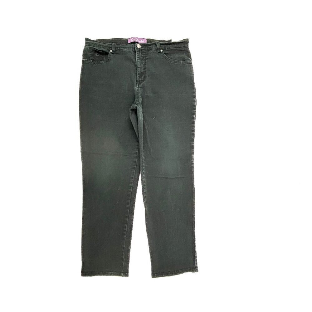 Gloria Vanderbilt Amanda Straight Leg Women's size 14P Black Denim‎ jeans